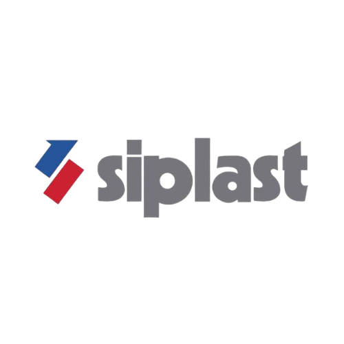 Siplast logo with blue and red geometric design