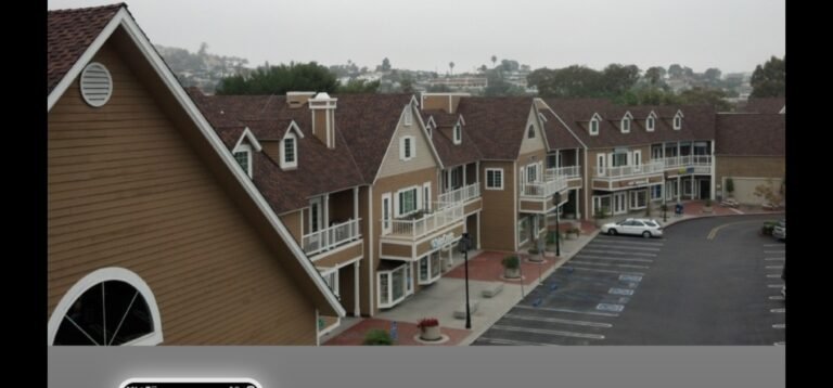 Commercial building complex with brown roofs, Dana Point.