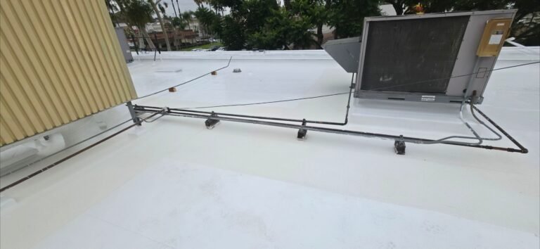 Commercial rooftop with HVAC unit in Southern California